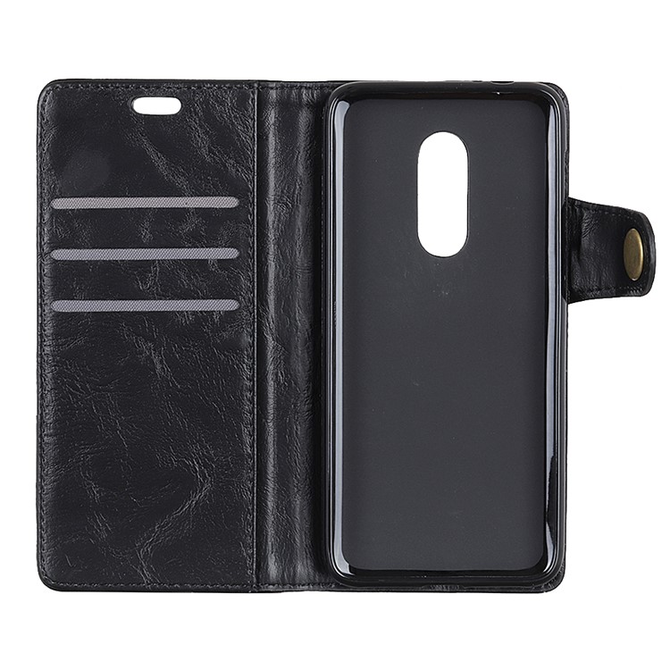 S Shape Crazy Horse Leather Protective Case with Stand for Sony Xperia 1 - Black-5
