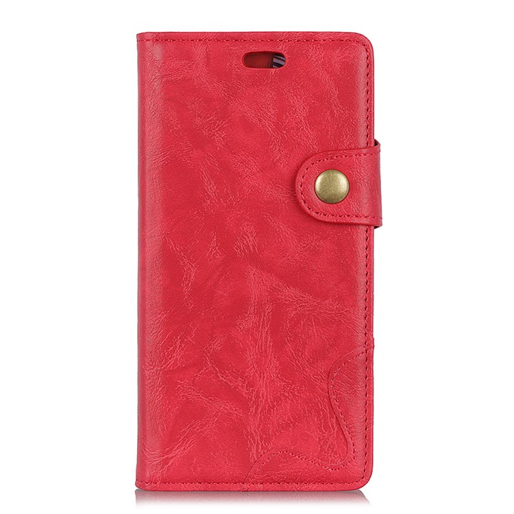 S Shape Crazy Horse Leather Protective Cover with Wallet for Sony Xperia 1 - Red-2