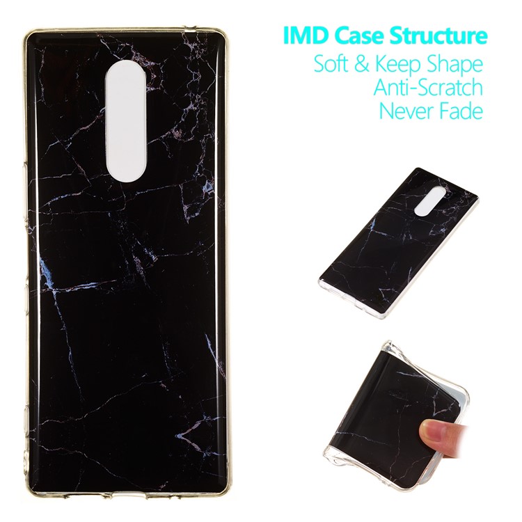 Marble Pattern IMD TPU Back Case for Sony Xperia 1 - Style B-1