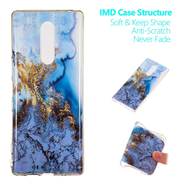 Marble Pattern IMD TPU Shell Case for Sony Xperia 1 - Style C-1
