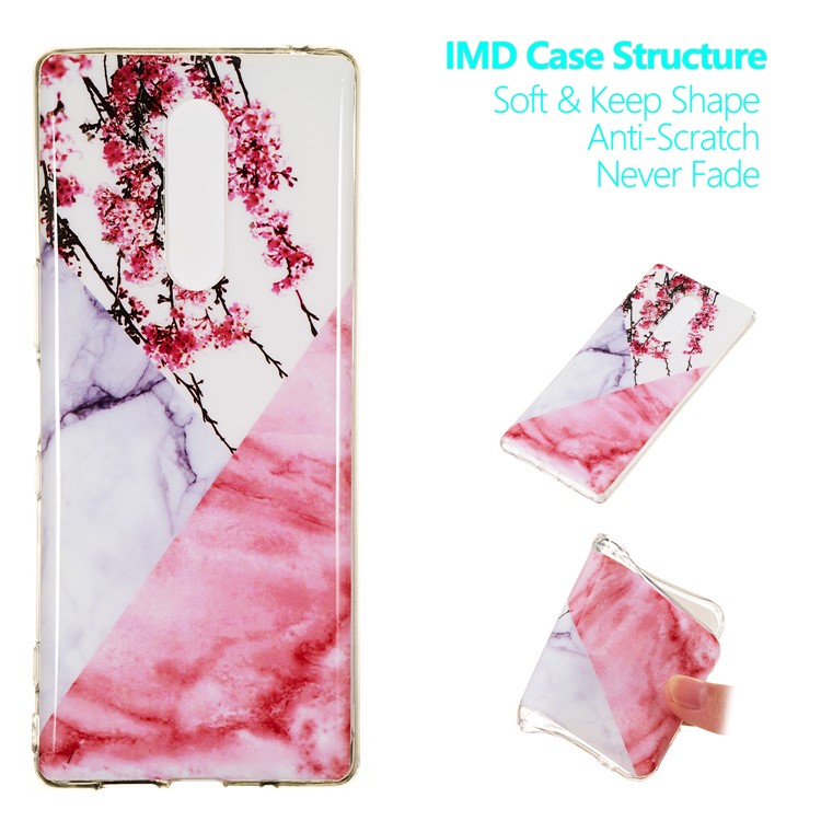 Marble Pattern IMD TPU Soft Case for Sony Xperia 1 - Style E-1