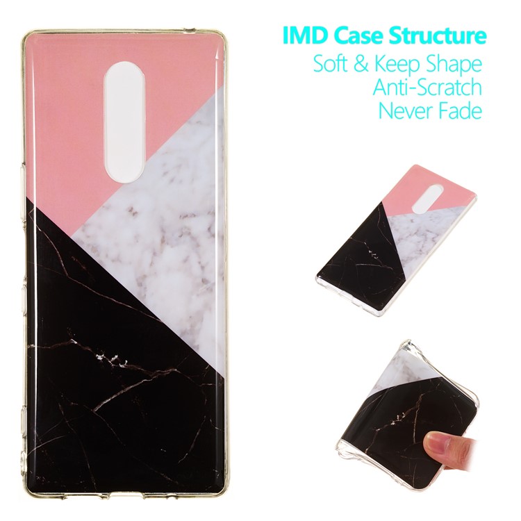 Marble Pattern IMD TPU Cell Phone Case for Sony Xperia 1 - Style H-1