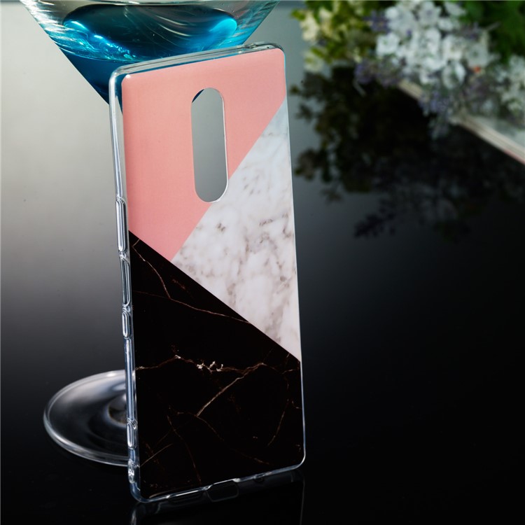Marble Pattern IMD TPU Cell Phone Case for Sony Xperia 1 - Style H-5