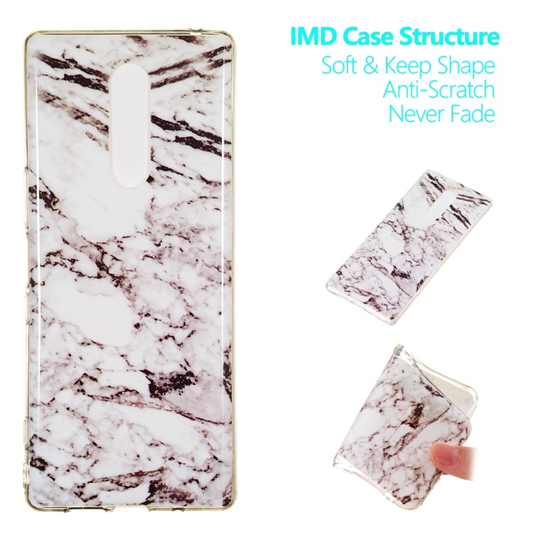 Marble Pattern IMD TPU Mobile Phone Case for Sony Xperia 1 - Style J-1