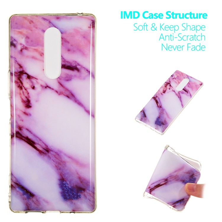 Marble Pattern IMD TPU Back Shell Case for Sony Xperia 1 - Style L-1