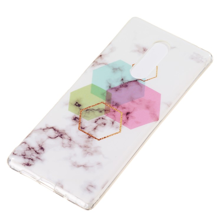For Sony Xperia 1 Marble Pattern Printing IMD TPU Gel Shell - Style F-3