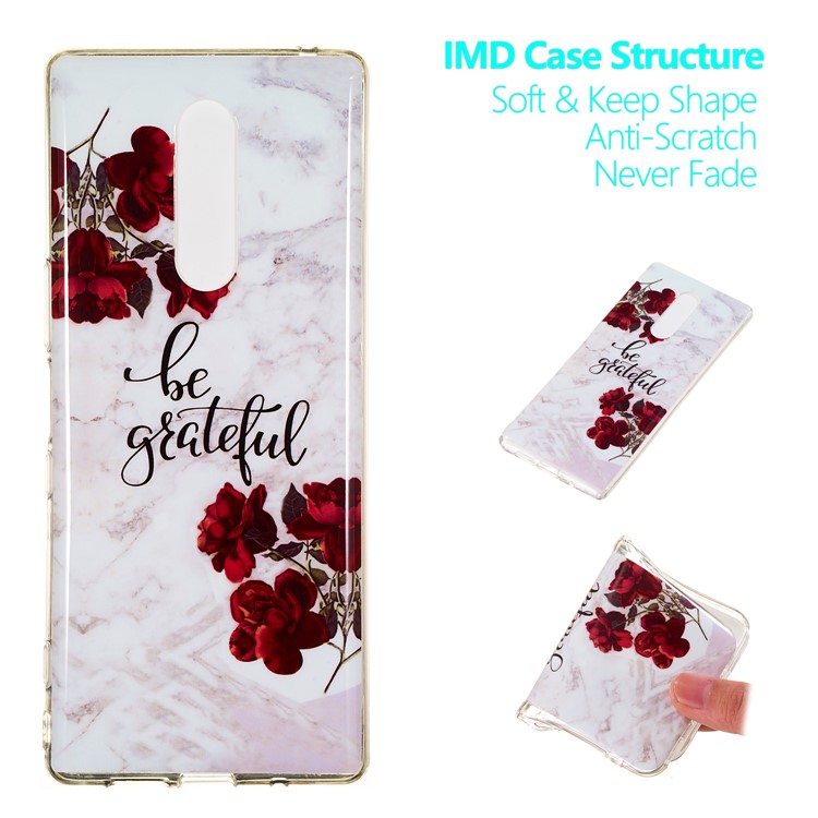 For Sony Xperia 1 Marble Pattern Printing IMD TPU Cell Phone Case - Style G-1