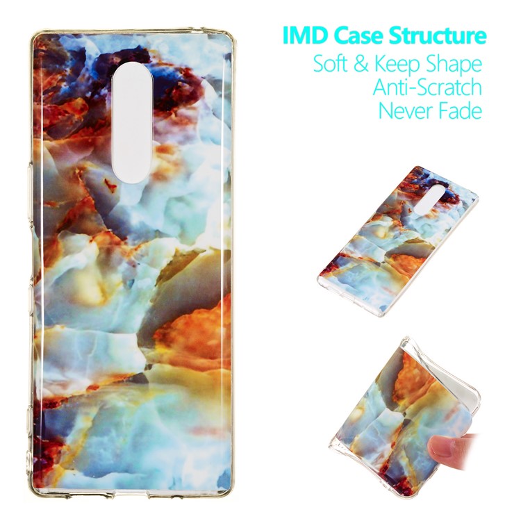 For Sony Xperia 1 Marble Pattern Printing IMD TPU Cell Phone Casing - Style H-1