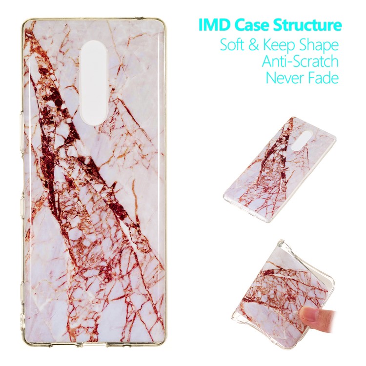 For Sony Xperia 1 Marble Pattern Printing IMD TPU Phone Accessory Case - Style P-1