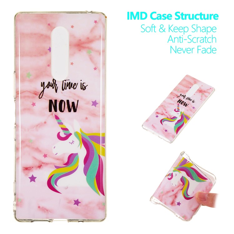 For Sony Xperia 1 Marble Pattern Printing IMD TPU Phone Accessory Cover - Style Q-1