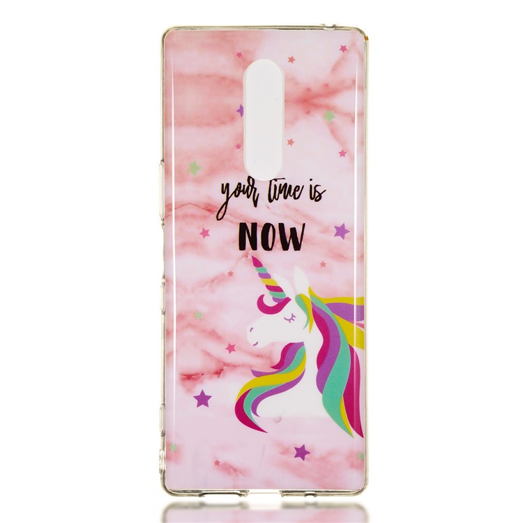 For Sony Xperia 1 Marble Pattern Printing IMD TPU Phone Accessory Cover - Style Q-2