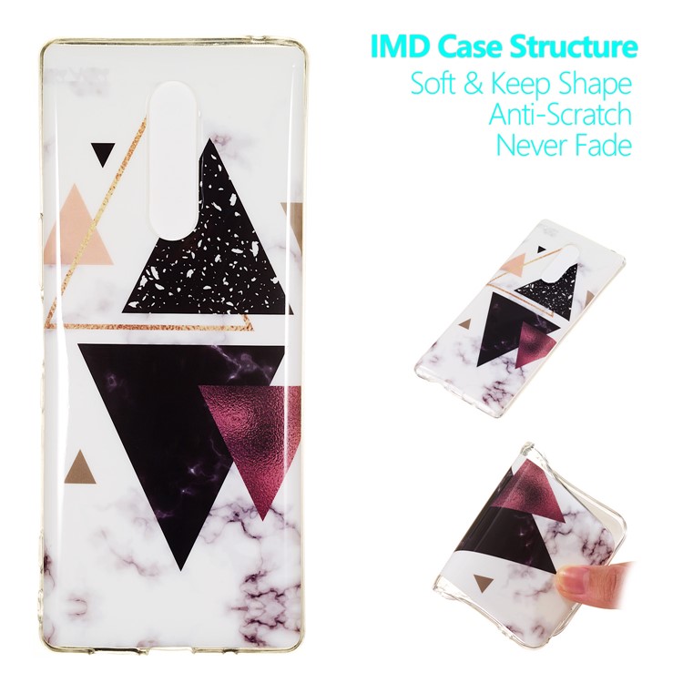 For Sony Xperia 1 Marble Pattern Printing IMD TPU Mobile Phone Case - Style W-1