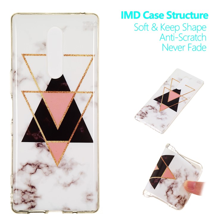 For Sony Xperia 1 Marble Pattern Printing IMD TPU Mobile Phone Cover - Style X-1