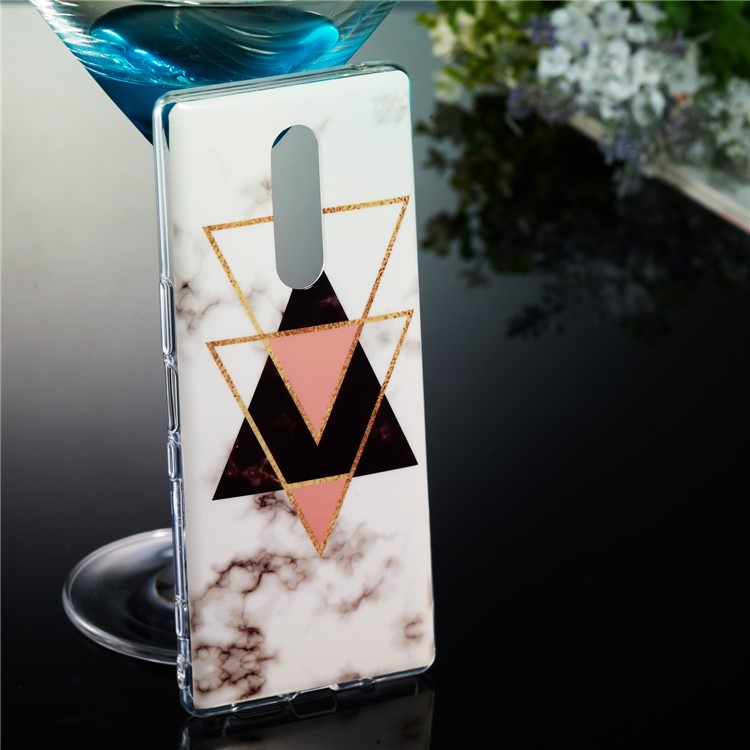 For Sony Xperia 1 Marble Pattern Printing IMD TPU Mobile Phone Cover - Style X-5