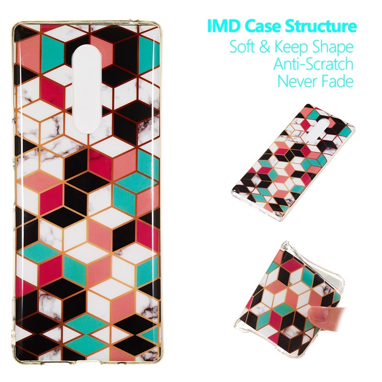 Marble Pattern IMD TPU Case for Sony Xperia 1 - Style B-1