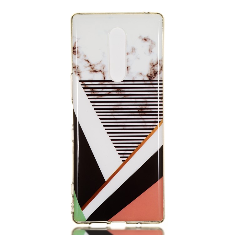 Marble Pattern IMD TPU Case Shell for Sony Xperia 1 - Style E-2