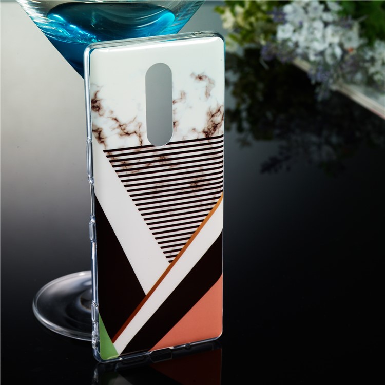 Marble Pattern IMD TPU Case Shell for Sony Xperia 1 - Style E-5