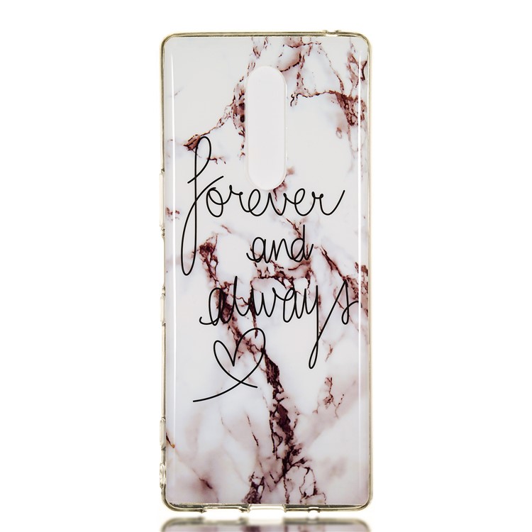 Marble Pattern IMD TPU Mobile Phone Case for Sony Xperia 1 - Style F-2