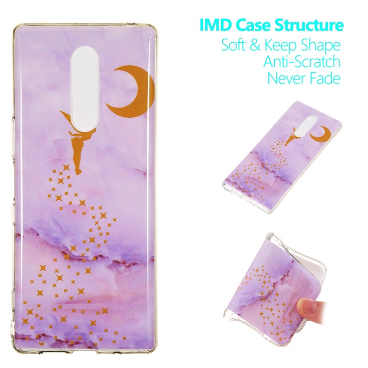 Marble Pattern IMD TPU Shell Case Cover for Sony Xperia 1 - Style I-1