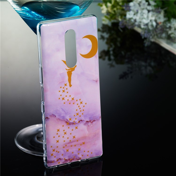 Marble Pattern IMD TPU Shell Case Cover for Sony Xperia 1 - Style I-5