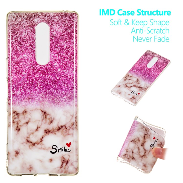 Marble Pattern IMD TPU Case Accessory for Sony Xperia 1 - Style J-1