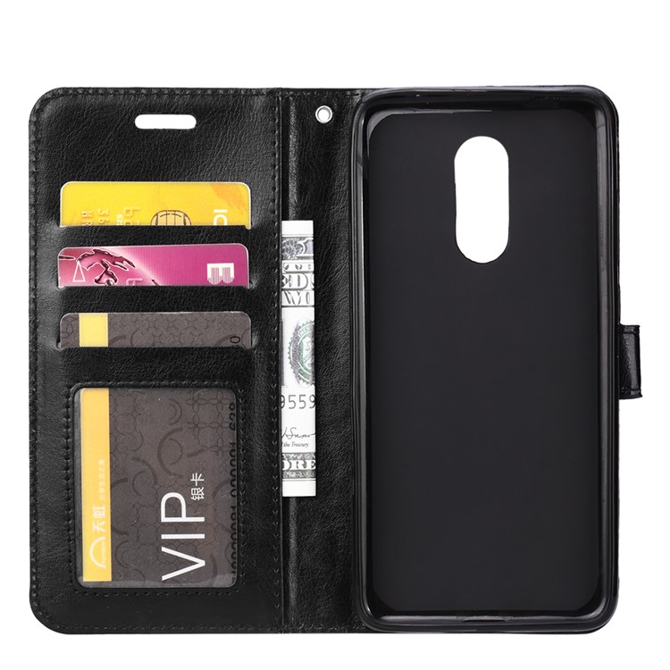 Crazy Horse PU Leather Wallet Case for Sony Xperia 1 - Black-4