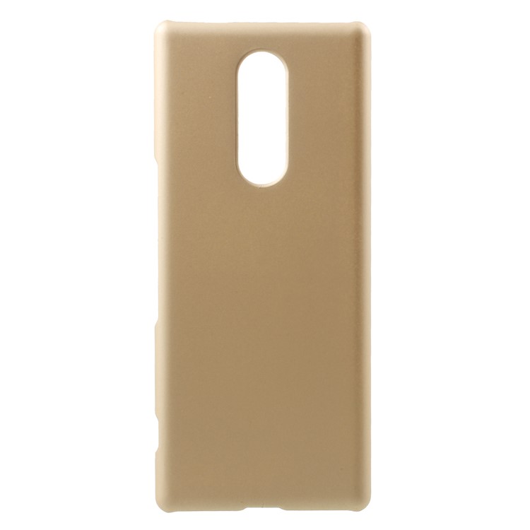 Rubberized Hard Plastic Mobile Phone Cover for Sony Xperia 1 - Gold-1