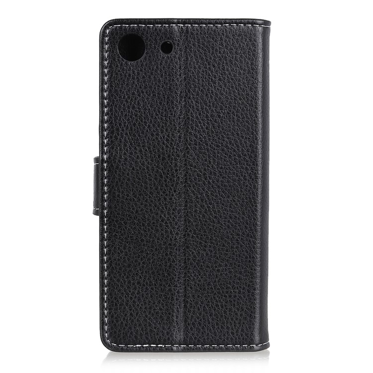 Litchi Skin Wallet Leather Stand Case for Sony Xperia XZ4 Compact - Black-2