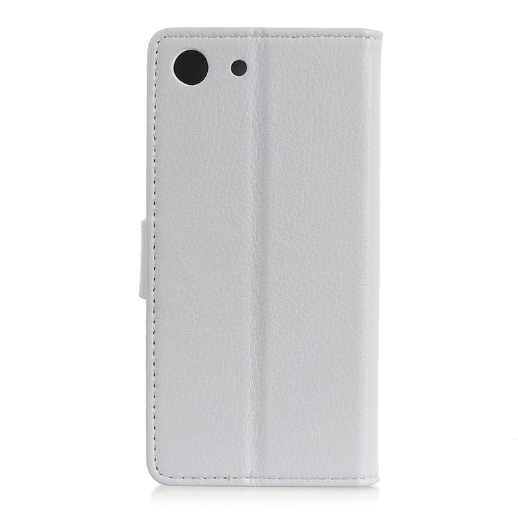 Litchi Skin Wallet Leather Stand Cover for Sony Xperia XZ4 Compact - White-2