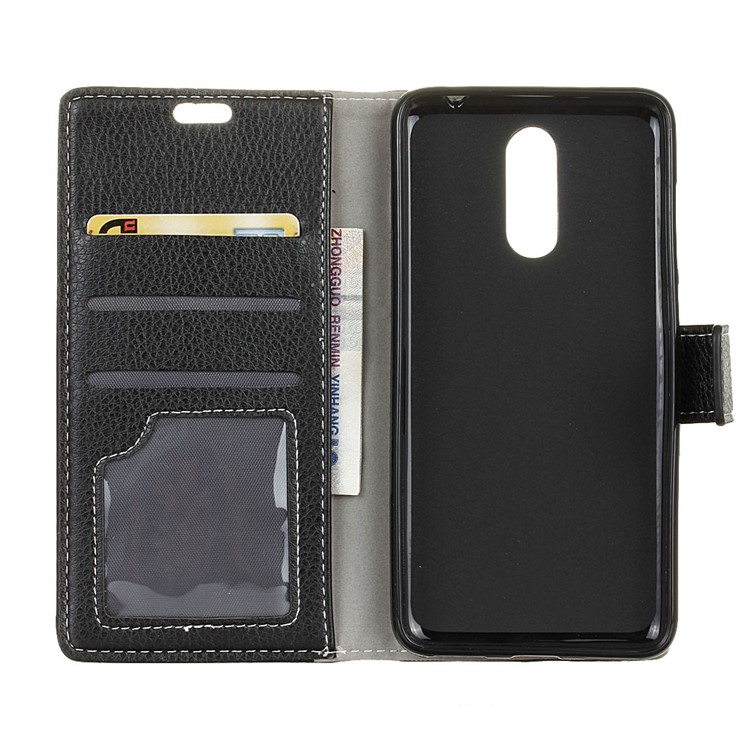 Litchi Skin Wallet Leather Stand Case for Sony Xperia 1 - Black-4