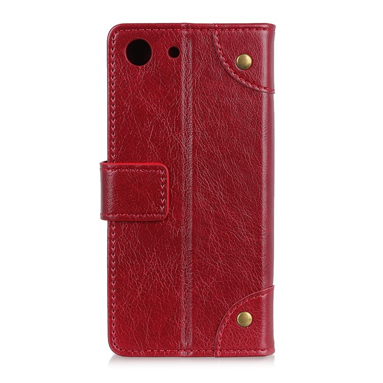 Nappa Texture Wallet Stand Ledertasche Für Sony Xperia XZ4 Compact - Rot-3