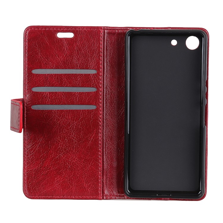 Nappa Texture Wallet Stand Ledertasche Für Sony Xperia XZ4 Compact - Rot-5