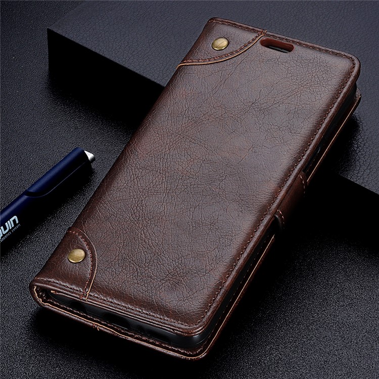 Nappa Texture Wallet Stand Leather Casing for Sony Xperia XZ4 Compact - Coffee-10