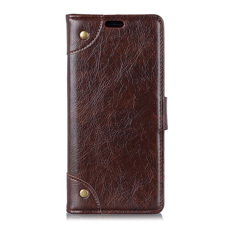 Nappa Texture Wallet Stand Leather Casing for Sony Xperia XZ4 Compact - Coffee-2