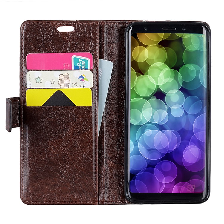 Nappa Texture Wallet Stand Leather Casing for Sony Xperia XZ4 Compact - Coffee-4