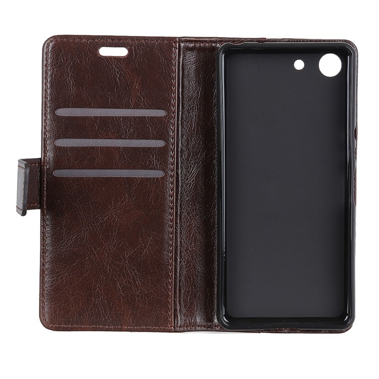 Nappa Texture Wallet Stand Leather Casing for Sony Xperia XZ4 Compact - Coffee-5
