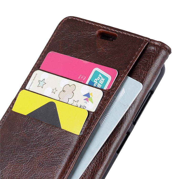Nappa Texture Wallet Stand Leather Casing for Sony Xperia XZ4 Compact - Coffee-7