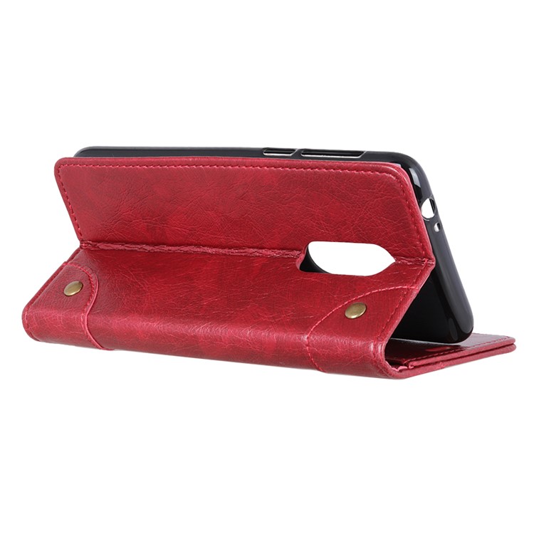 Nappa Texture Wallet Stand Leather Cover for Sony Xperia 1 - Red-8