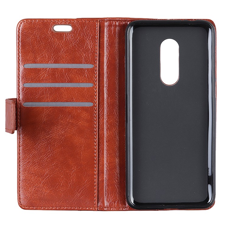 Nappa Texture Wallet Stand Leather Shell for Sony Xperia 1 - Brown-5