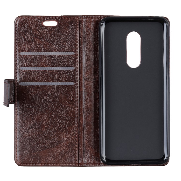 Nappa Texture Wallet Stand Leather Casing for Sony Xperia 1 - Coffee-5