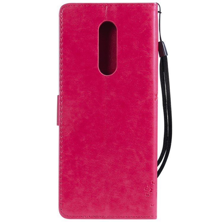 Imprint Cat and Tree PU Leather Phone Casing for Sony Xperia 1 - Rose-3