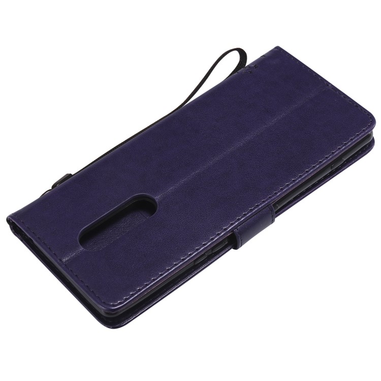 Imprint Cat and Tree PU Leather Protection Cover for Sony Xperia 1 - Deep Purple-6