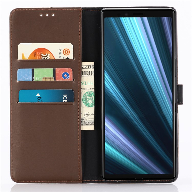 Crazy Horse Texture Retro Leather Flip Shell for Sony Xperia 1 - Coffee-6