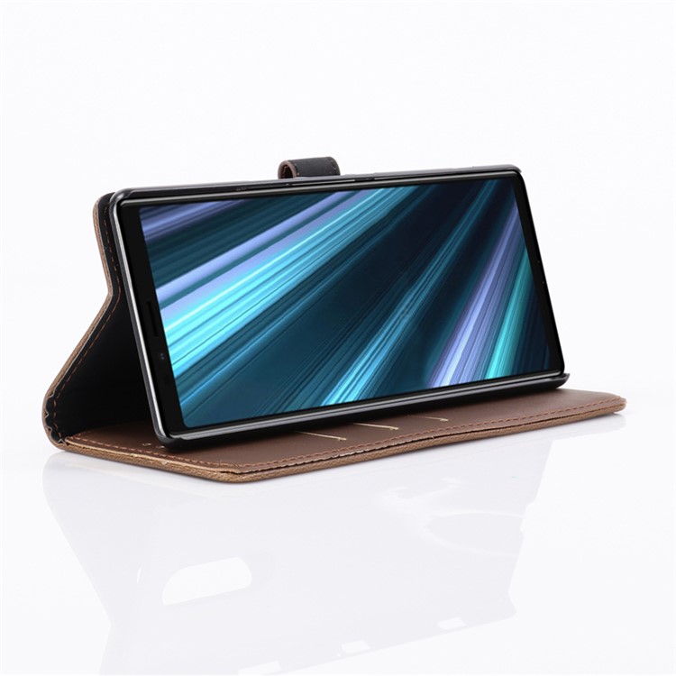 Crazy Horse Texture Retro Leather Flip Shell for Sony Xperia 1 - Coffee-8
