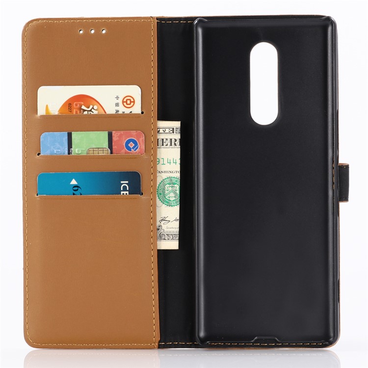 Crazy Horse Texture Retro Leather Mobile Phone Casing for Sony Xperia 1 - Brown-3