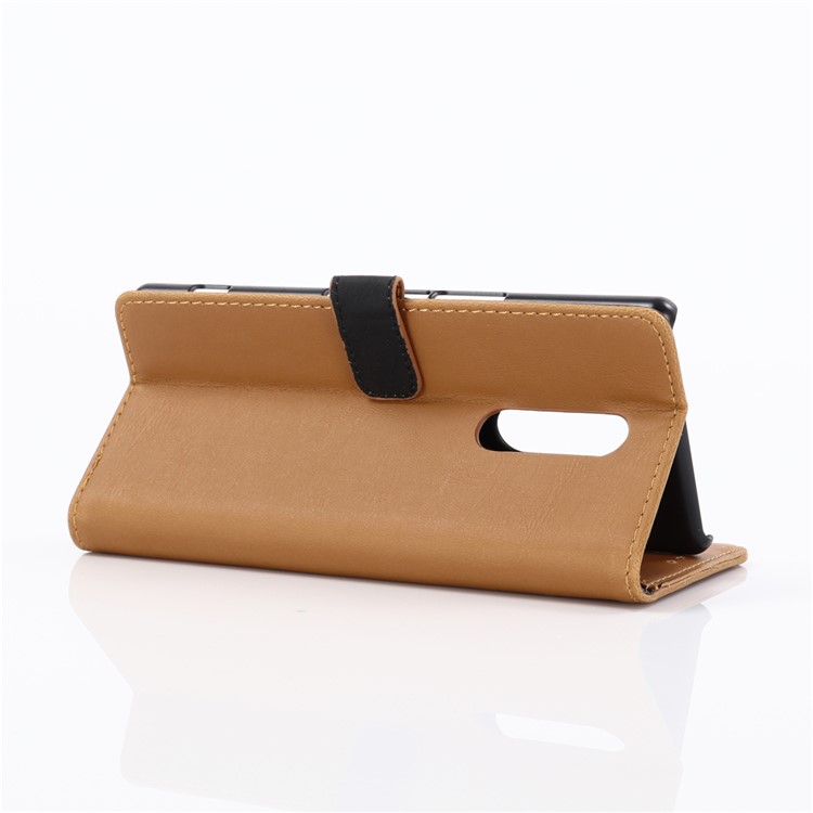 Crazy Horse Texture Retro Leather Mobile Phone Casing for Sony Xperia 1 - Brown-4