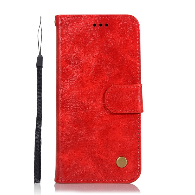 Premium Vintage PU Leather Protective Shell for Sony Xperia 1 - Red-2