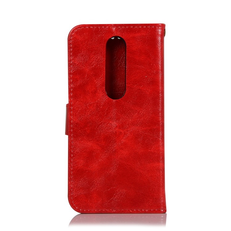 Premium Vintage PU Leather Protective Shell for Sony Xperia 1 - Red-3
