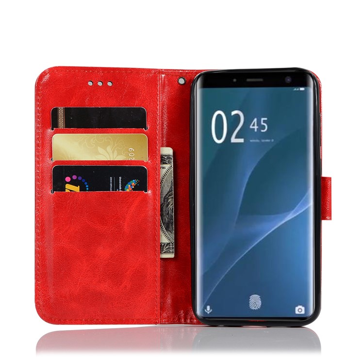 Premium Vintage PU Leather Protective Shell for Sony Xperia 1 - Red-4