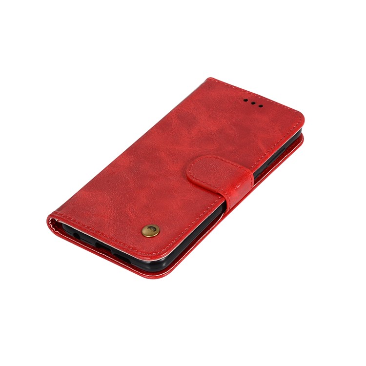 Premium Vintage PU Leather Protective Shell for Sony Xperia 1 - Red-7